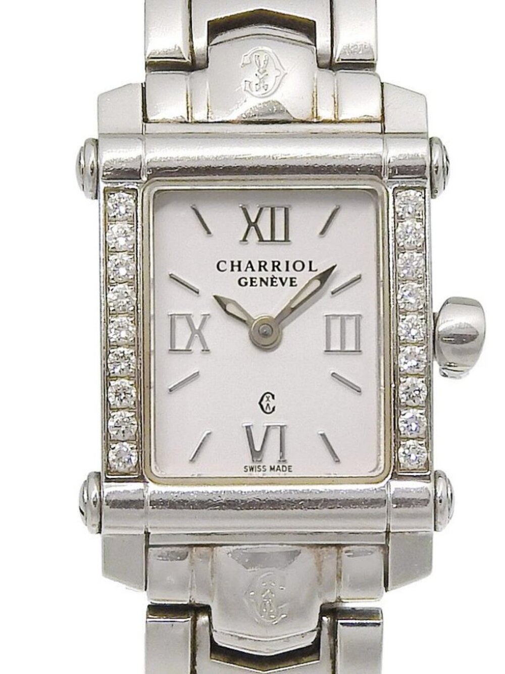 CHARRIOL Columbus CCSTRDD.910.2101 side diamond bezel Quartz Ladies Watch_972096